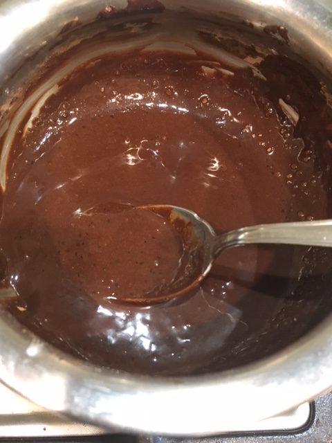 Preparing chocolate sauce