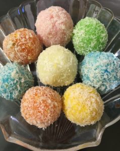 Mix coconut and Petha and get these beautiful laddoos