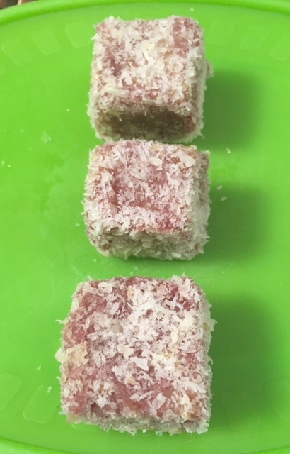 Lamingtons: Strawberry/Mango/Chocolate Lamingtons: Strawberry/Mango/Chocolate