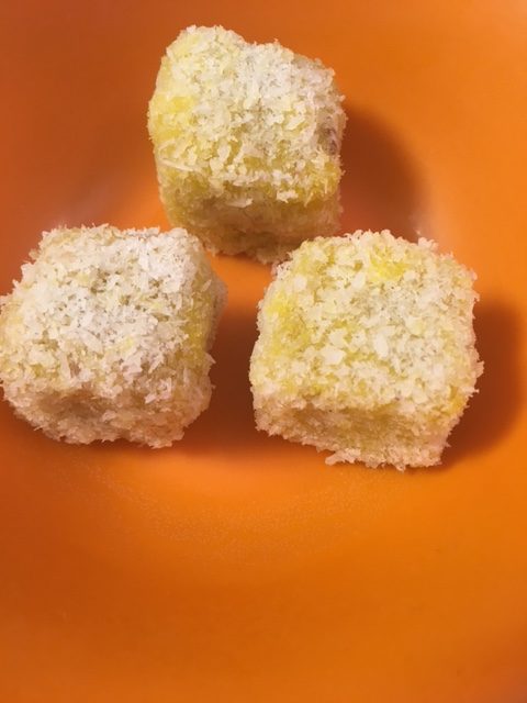 Lamingtons: Strawberry/Mango/Chocolate Lamingtons: Strawberry/Mango/Chocolate