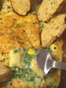 Baked Spinach Corn In White Sauce