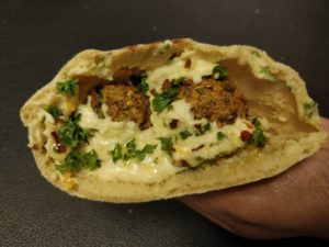 Falafel wraps in pita pockets