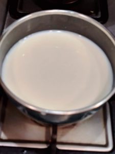 heat milk in a pan