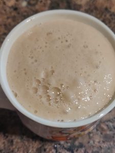 Frothy and bubbly yeast solution