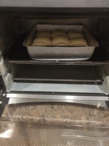 baking buns in oven