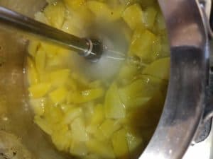 Pureeing raw mangoes