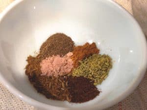 mixing spices