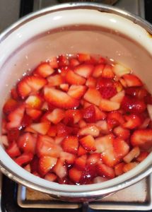 Boiling Strawberries Releasing juices