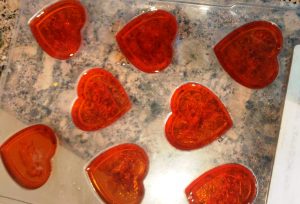  Strawberry Jelly In Heart Shape Molds